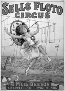 Vintage Circus Poster Black and White Mini Poster 11"x17"