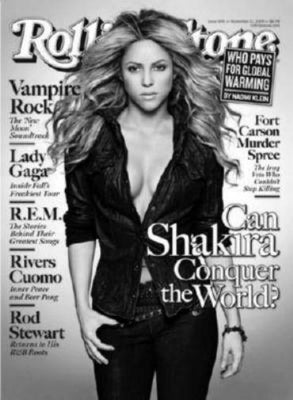 Shakira black and white poster