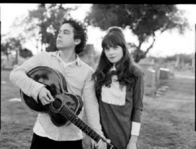 She And Him black and white poster