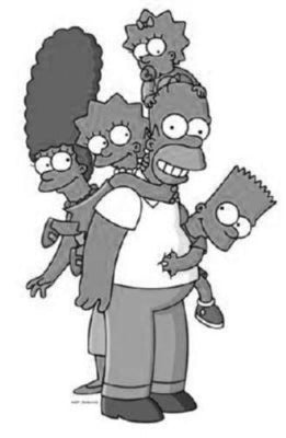 Simpsons Metal Poster Wall Art 8in x 12in 12"x16" Black and White The Poster Depot