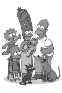 Simpsons black and white poster