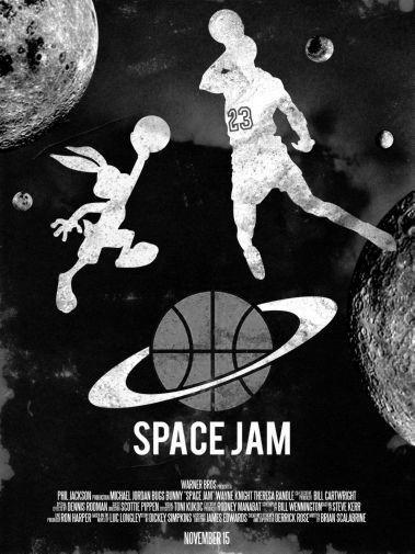 Spacejam black and white poster