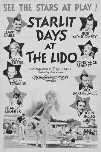 Starlit Days Lido black and white poster