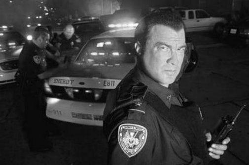 Steven Seagal black and white poster