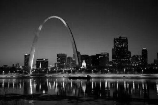 St.Louis Missouri Arch black and white poster