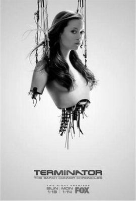 Summer Glau Terminator black and white poster