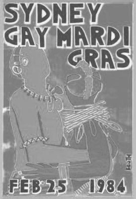 Sydney Gay Mardi Gras Celebration Poster Black and White 27"x40" The Poster Depot