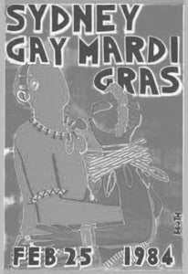 Sydney Gay Mardi Gras Celebration poster Black and White for sale cheap United States USA