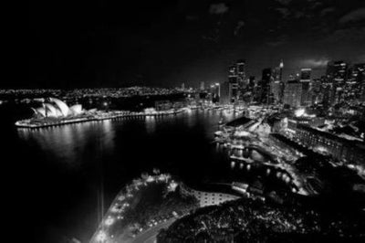 Sydney Skyline Poster Black and White Mini Poster 11"x17"