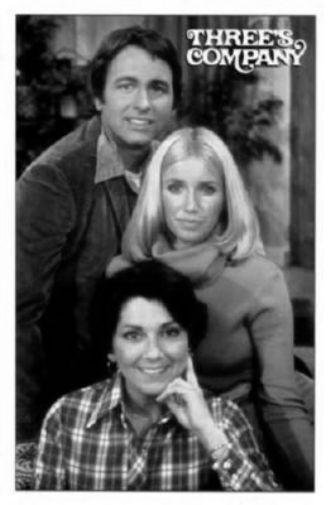 Threes Company black and white poster
