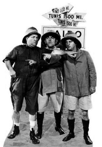 Three Stooges Safari black and white poster