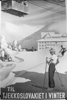 Czechoslovakia Tourism poster Black and White poster for sale cheap United States USA