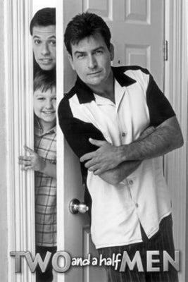 Two And A Half Men Poster Black and White Mini Poster 11"x17"