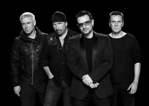 U2 black and white poster