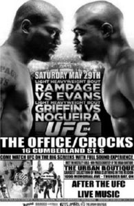 Ufc 114 Rampage Vs Evans Poster Black and White Mini Poster 11"x17"