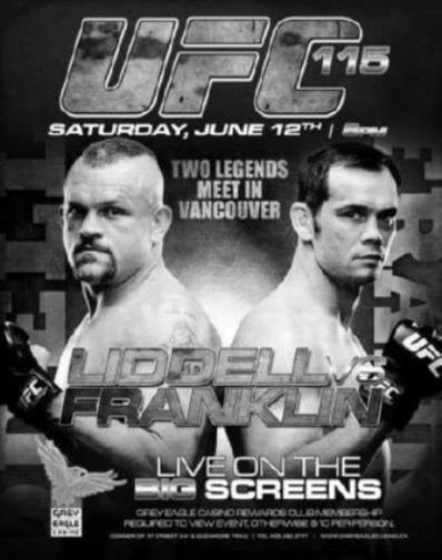 Ufc 115 Liddell Vs Franklin black and white poster