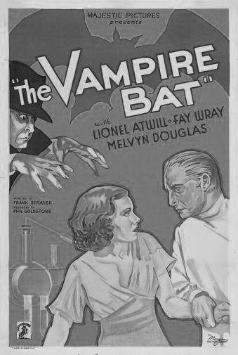 Vampire Bat black and white poster