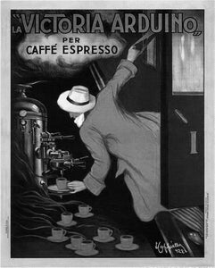 Victoria Arduino Coffee 1922 black and white poster