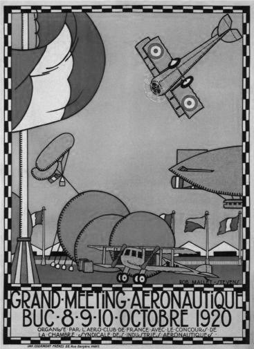Vintage Planes Fly-In 1920 black and white poster