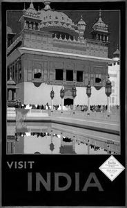 India Tourism  Poster Black and White Mini Poster 11"x17"
