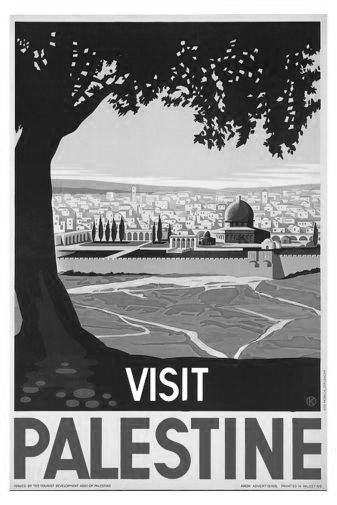 Visit Palestine Black and White poster for sale cheap United States USA