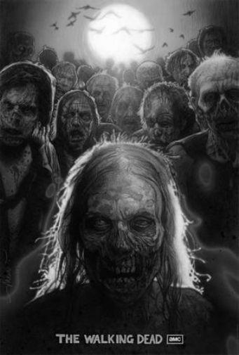 Walking Dead Poster Black and White Poster On Sale United States
