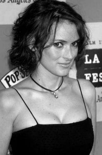 Winona Ryder black and white poster