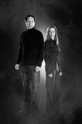 Xfiles Cast black and white poster