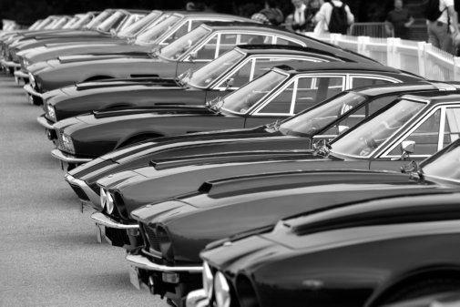 Aston Martin black and white poster