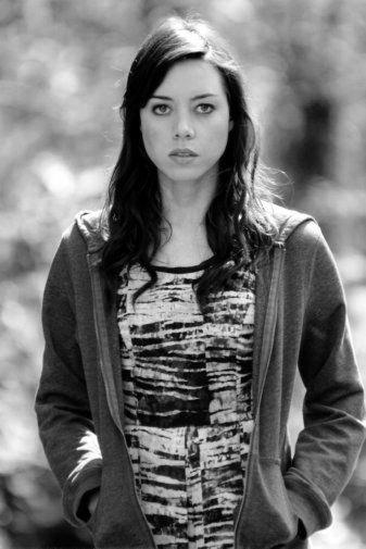 Aubrey Plaza black and white poster