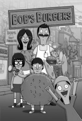 Bobs Burgers Metal Poster Print 8in x 12in 12"x16" Black and White The Poster Depot