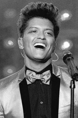 Bruno Mars black and white poster