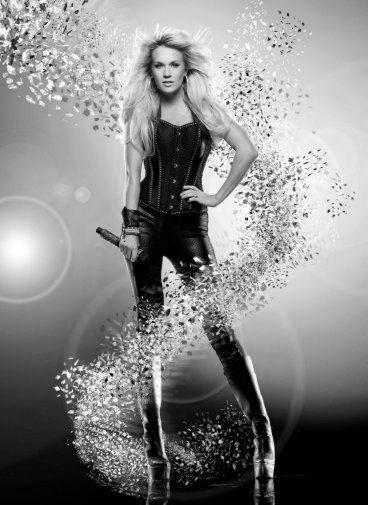 Carrie Underwood black and white poster