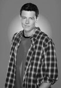 Cory Monteith black and white poster