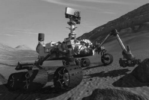 Curiousity Mars Rover Poster Black and White Poster On Sale United States