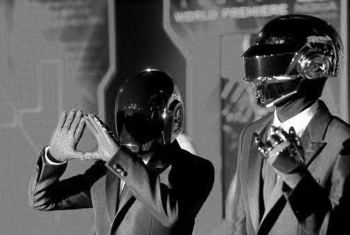 Daft Punk black and white poster