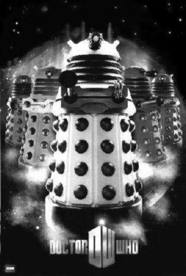 Dalek Black and White Metal Poster Choose Style The Poster Depot