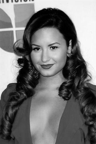 Demi Lovato black and white poster