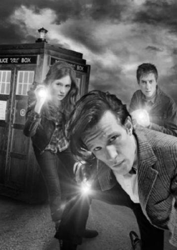 Doctor Who black and white poster