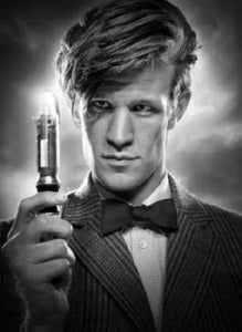 Doctor Who black and white poster