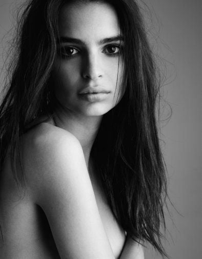 Emily Ratajkowski black and white poster