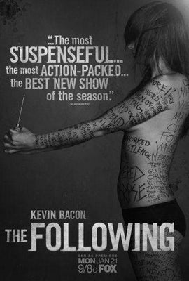 Following black and white poster