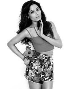 Freida Pinto black and white poster