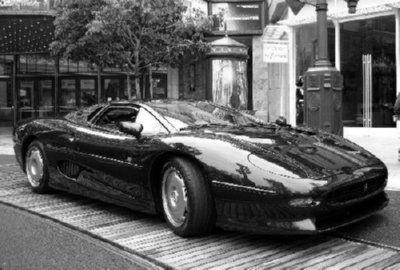 Jaguar Xj 220 black and white poster