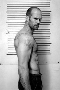 Jason Statham black and white poster