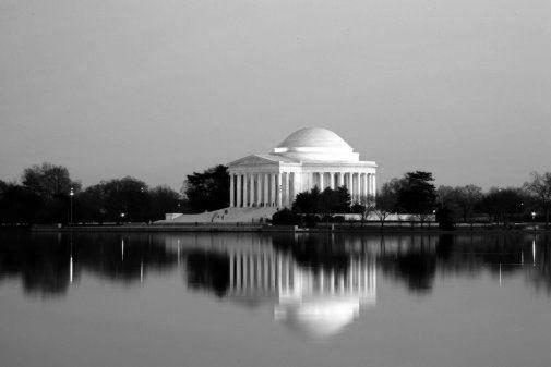 Jefferson Memorial black and white poster