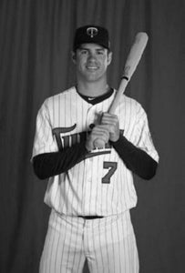 Joe Mauer black and white poster