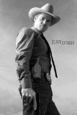 Justified black and white poster