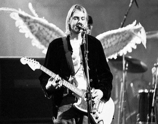 Kurt Cobain black and white poster