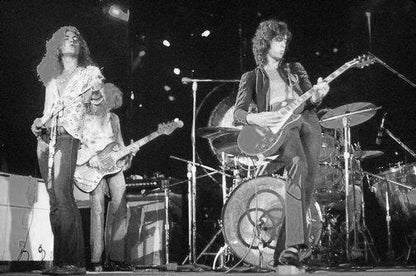 Led Zeppelin Metal Poster Print Black and White | The Poster Depot The Poster Depot